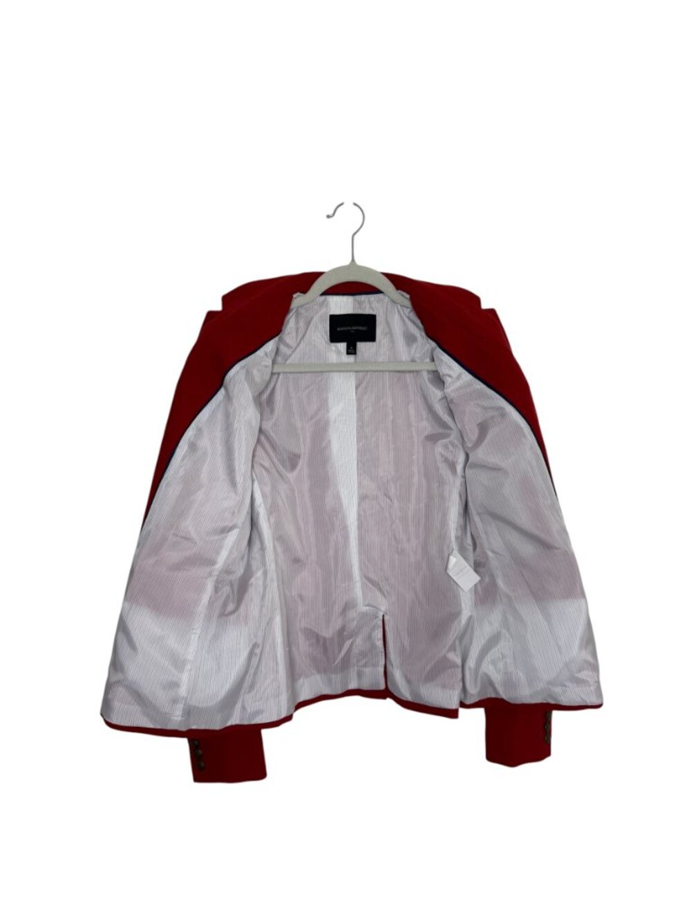 Banana Republic Factory Wool Blend Blazer Jacket 2 Button Womens Red 8 - Picture 4 of 7